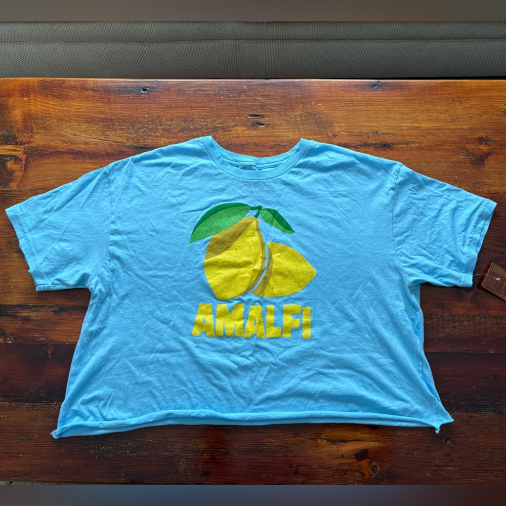 Original Retro Brand Amalfi Lemon Tee - Light Blue & Yellow